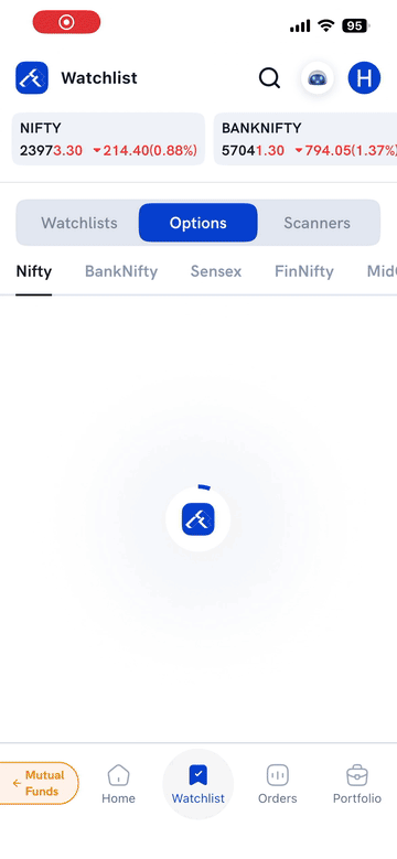 Opening Nifty's Option Chain, switching the expiry to a later week, and opening the order form for a strike