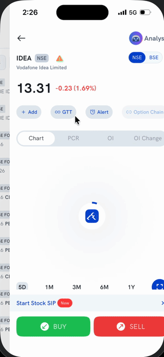 Starting a Stock SIP from a stock's detail page, setting the amount and frequency, and creating it