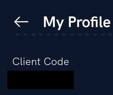 Client Code on the My Profile screen